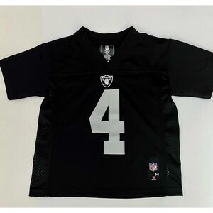 Kids Medium (5/6) NFL Team Apparel Las Vegas Raiders Derek Carr #4 Black Jersey